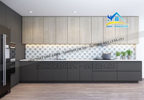  Tủ Bếp Màu Xám Đậm Hiện Đại - Tb20 