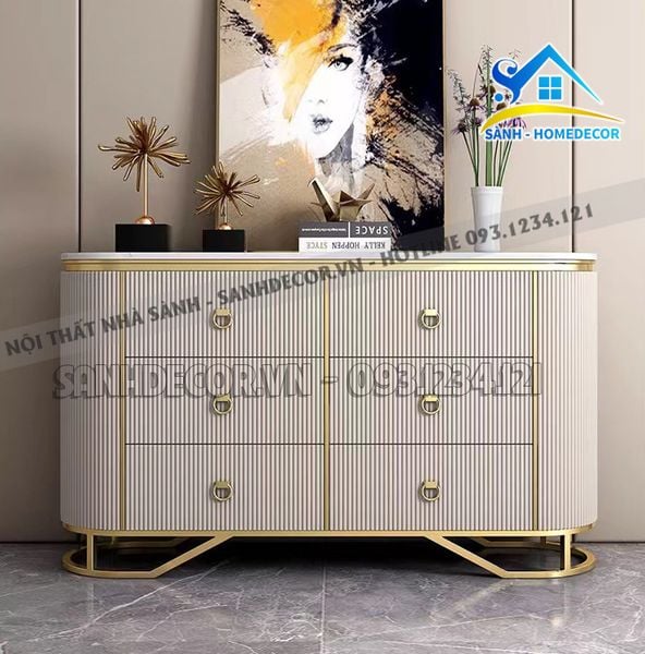  Tủ Console Trang Trí Gỗ Cn Sơn 2K Cao Cấp - Tcs07 