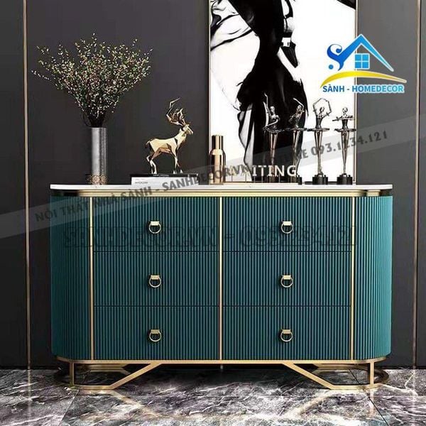  Tủ Console Trang Trí Gỗ Cn Sơn 2K Cao Cấp - Tcs07 