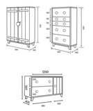 Bộ 3 tủ áo xinh xắn cho bé -TEB07