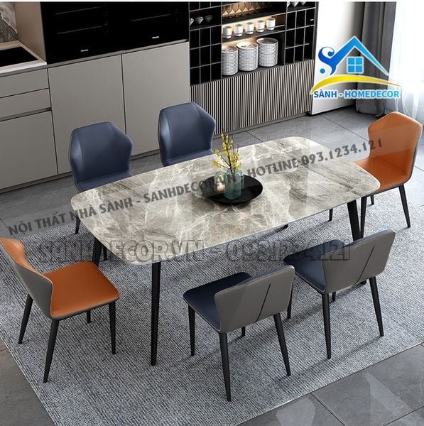  Bộ Bàn Ghế Ăn Mặt Đá 6 Ghế Cao Cấp - Ba101 
