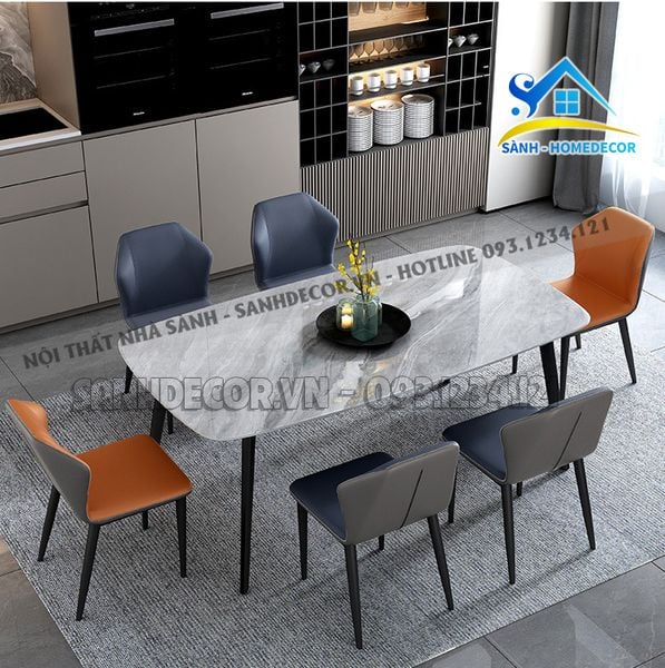  Bộ Bàn Ghế Ăn Mặt Đá 6 Ghế Cao Cấp - Ba101 