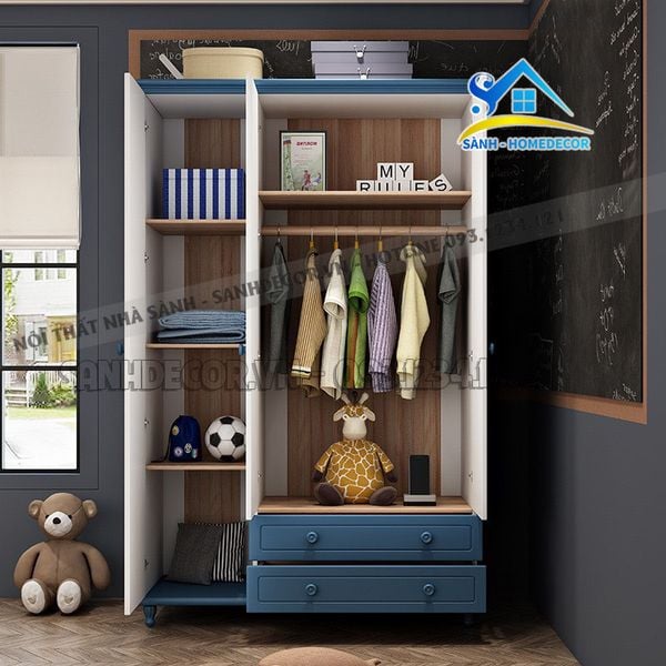  Tủ Áo Cho Bé Cánh Hàng Sơn Cao Cấp - Taeb07 