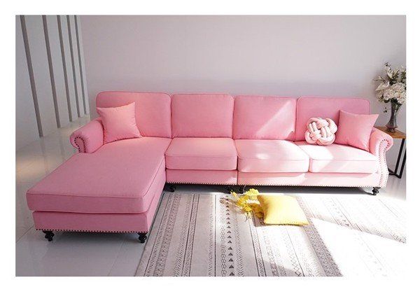 Sofa góc L tân cổ điển màu Pink ngọt ngào - SF16 