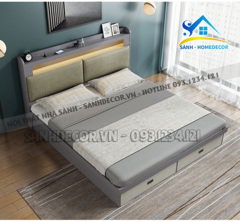 Giường ngủ bọc nệm có hộc kéo cao cấp - SG55