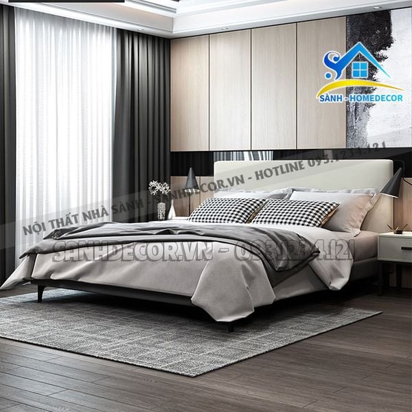  Giường Ngủ Bọc Nệm Đầu Giường Cao Cấp - Sg119 