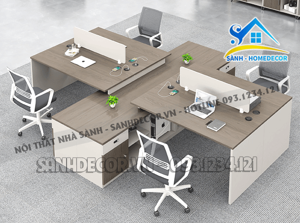  Cụm Bàn Làm Việc 4 Chỗ Hiện Đại - Bvp40 
