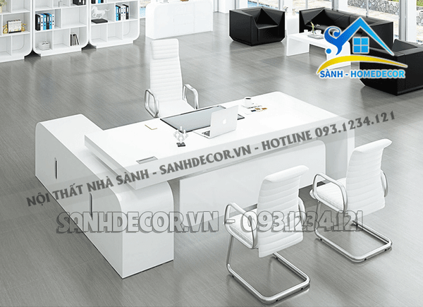  Bàn Sếp Màu Trắng Hiện Đại - Bgd26 
