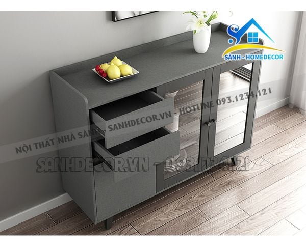  Tủ Nhà Bếp Cánh Kính Màu Xám Hiện Đại - Stb58 