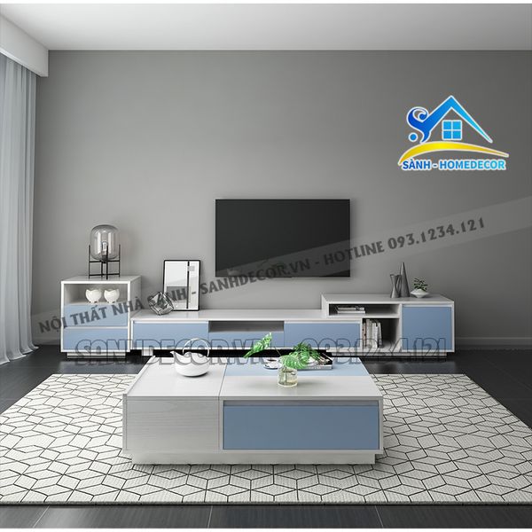  Set Kệ Tivi Và Bàn Trà Cao Cấp - Setpk47 