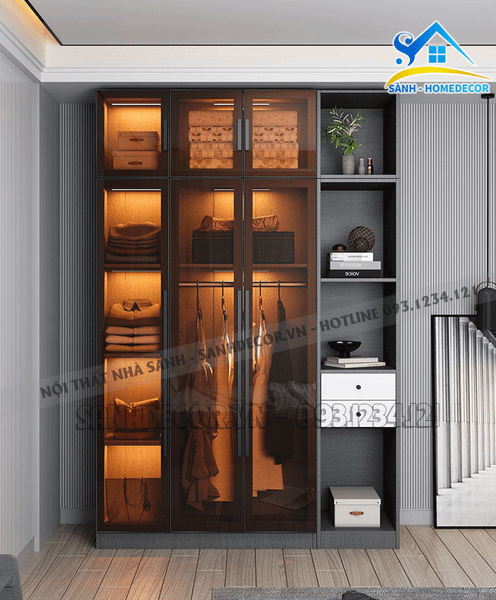  Hệ Tủ Cánh Kính Thiết Kế Đơn Giản - Taqck31 