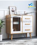 Tủ nhà bếp gỗ mdf venneer sồi cao cấp - STB76