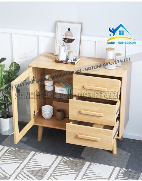  Tủ Nhà Bếp Gỗ Mdf Venneer Sồi Cao Cấp - Stb76 