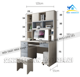 Bàn học  liền kệ sách hiện đại - SBH09