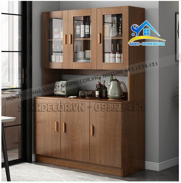  Tủ Nhà Bếp Gỗ Cánh Kính Cao Cấp - Stb65 