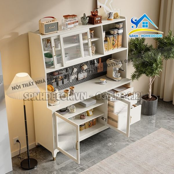  Tủ Bếp Gỗ Hàng Sơn Cao Cánh Kính Cao Cấp - Stb99 