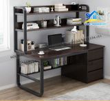 Bàn làm việc liền kệ kèm ngăn cabinet hiện đại - BLV111