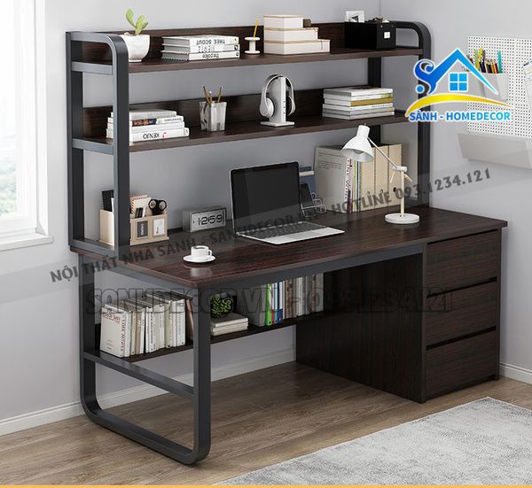  Bàn Làm Việc Liền Kệ Kèm Ngăn Cabinet Hiện Đại - Blv111 