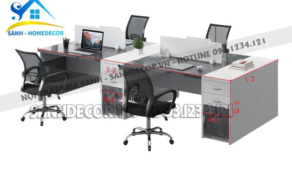  Cụm Bàn Văn Phòng 4 Chỗ - Bvp46 