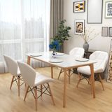 Bộ bàn ăn cao su 4 ghế Eames bọc nệm - BA10