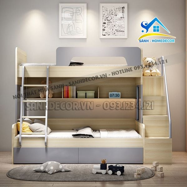  Giường Ngủ Trẻ Em, Giường Tầng Cho Bé Hiện Đại - Gnte20 
