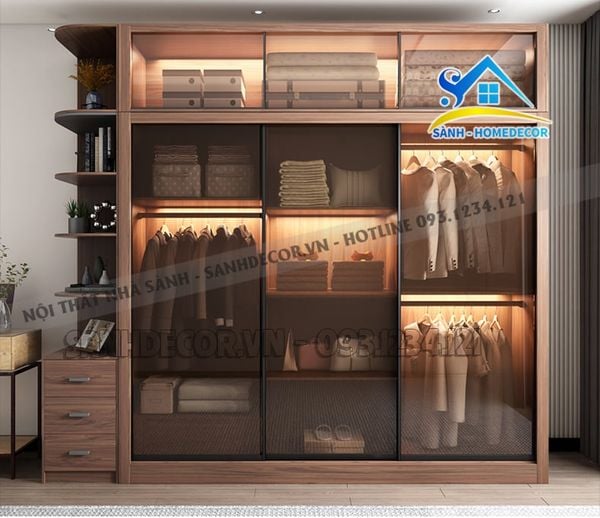  Tủ Quần Áo Cánh Kính Cao Cấp - Tqa152 