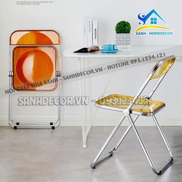  Ghế Decor Gấp Tựa Lưng Acrylic Hiện Đại - Gcf10 