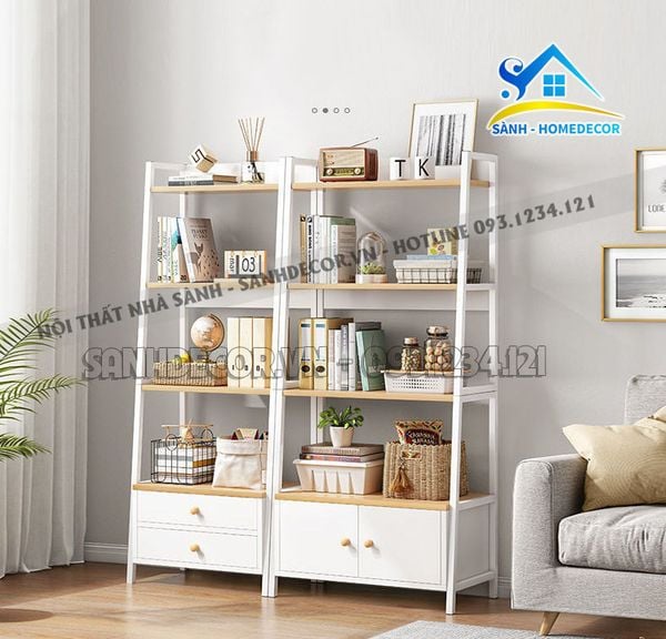  Bộ Kệ Sách - Kệ Trang Trí Kèm Ngăn Đa Năng - Kttt121 