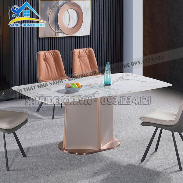  Bộ Bàn Ăn Mặt Đá 4 Ghế Bọc Nệm Sang Trọng - Ba81 