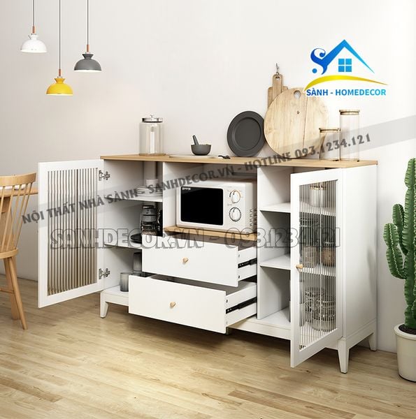  Tủ Nhà Bếp Cánh Kính Để Đồ Đa Năng - Stb177 