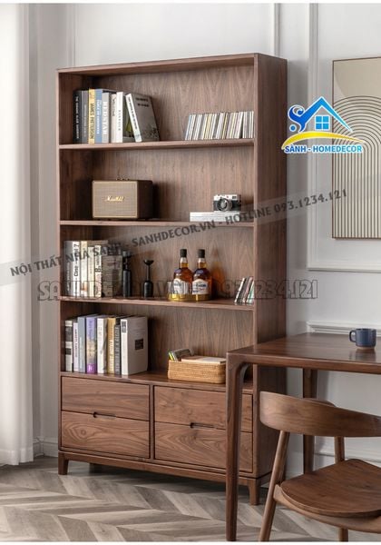  Tủ Sách Gỗ Có Ngăn Để Đồ Đa Năng - Ts37 