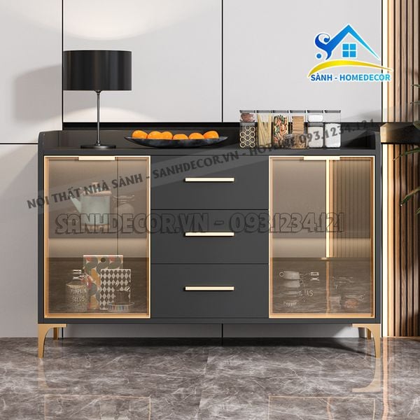  Tủ Nhà Bếp Gỗ Cánh Kính Cao Cấp - Stb148 