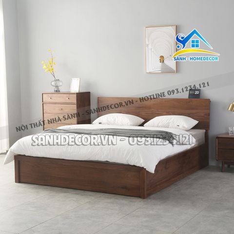 Giường ngủ màu Walnut hiện đại - SG72