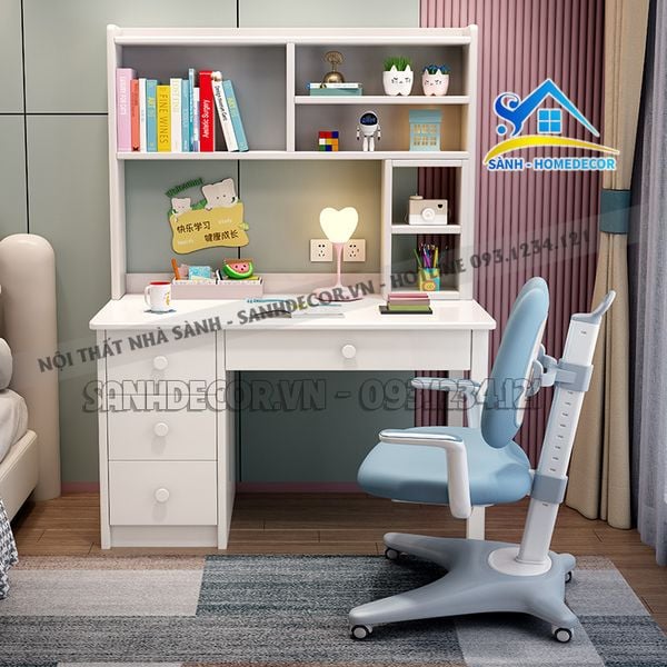  Bàn Học Cho Bé Kèm Tủ Sách Cao Cấp - Blv151 