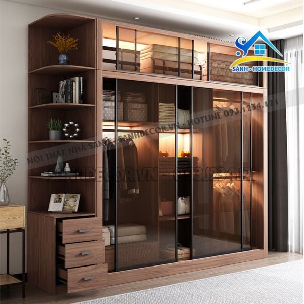  Tủ Quần Áo Cánh Kính Cao Cấp - Tqa152 