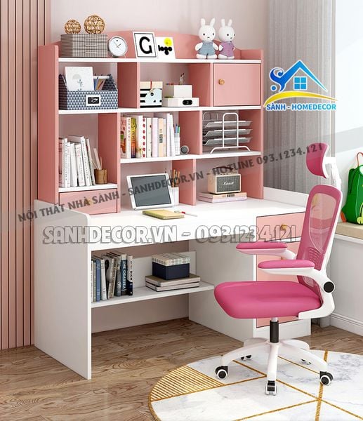  Bàn Học Cho Bé Kèm Kệ Sách Cao Cấp - Blv146 