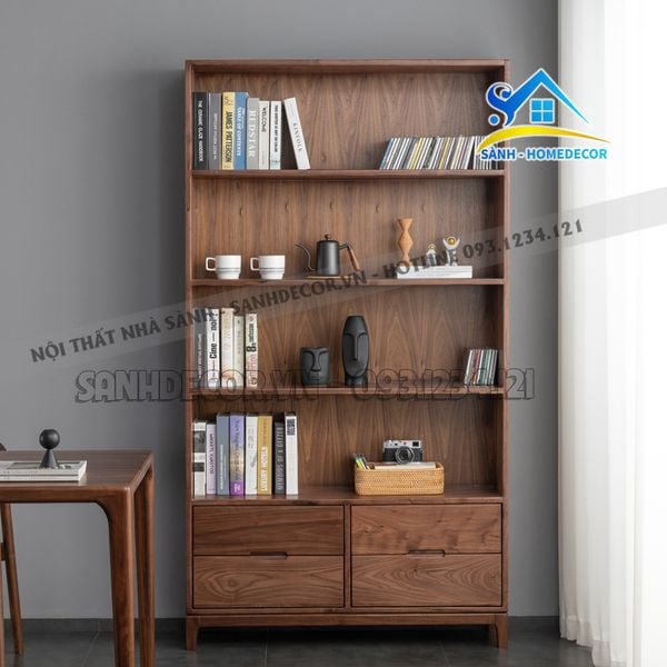  Tủ Sách Gỗ Có Ngăn Để Đồ Đa Năng - Ts37 