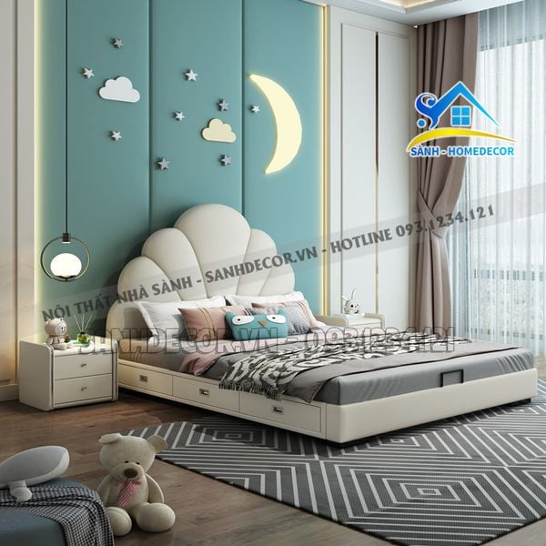  Giường Ngủ Trẻ Em Bọc Nệm Cao Cấp - Gnte18 