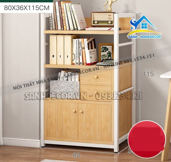  Tủ Sách Gỗ Có Ngăn Để Đồ Đa Năng - Ts36 