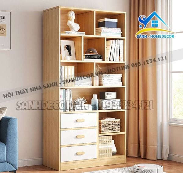  Tủ Sách Gỗ Có 3 Ngăn Kéo Hiện Đại - Ts51 