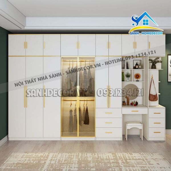  Tủ Quần Áo Liền Bàn Trang Điểm Hiện Đại - Tqa148 