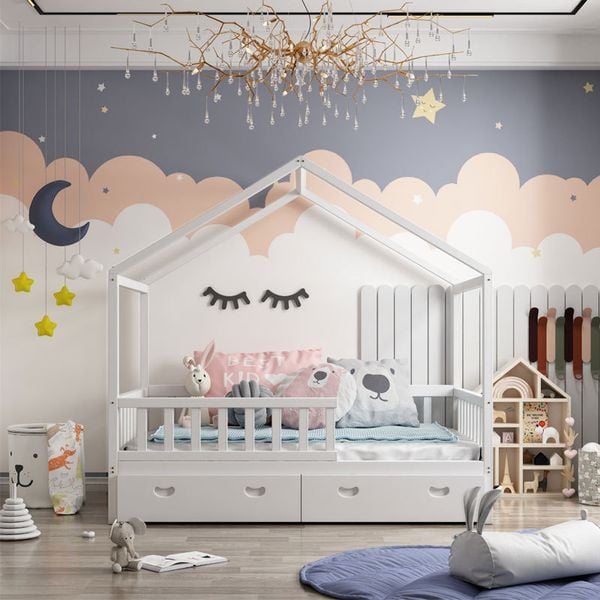  Giường Ngủ Cho Bé Hình Ngôi Nhà Cao Cấp  - Gnte17 