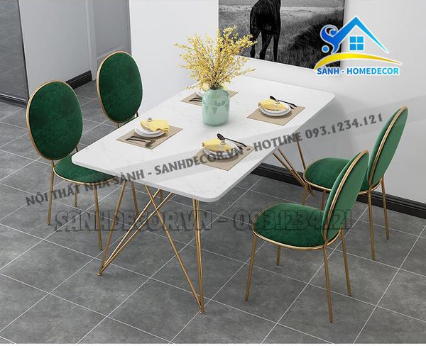  Bộ Bàn Ăn 4 Ghế Bọc Nệm Cao Cấp - Ba104 