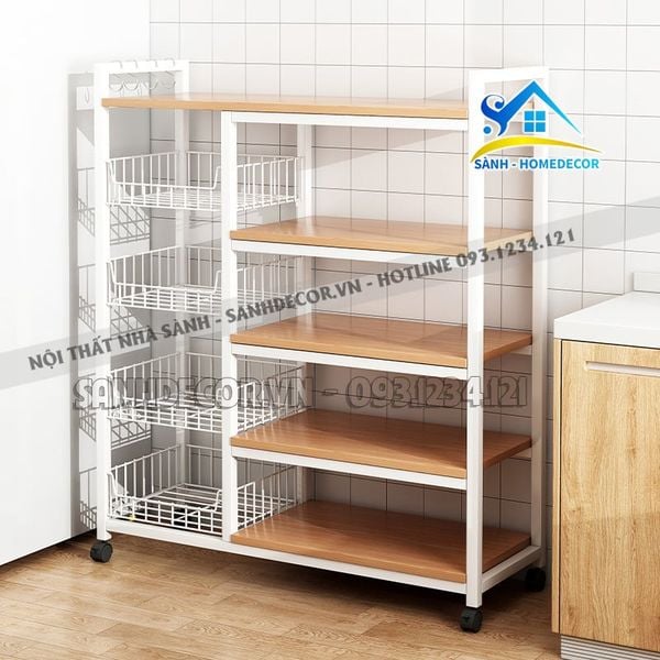  Kệ Để Lò Vi Sóng Gắn Bánh Xe Di Động - Kb70 