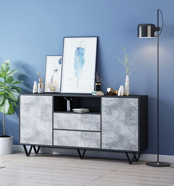  Kệ Tủ Trang Trí Màu Xám Bê Tông - Sttt03 