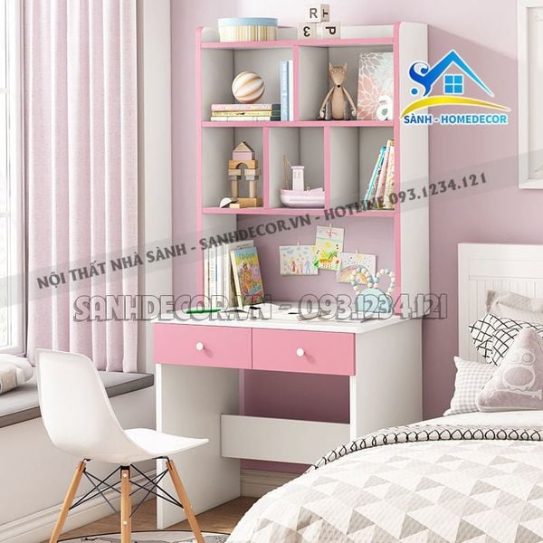  Bàn Học Cho Bé Liền Kệ Sách Nhỏ Gọn - Blv134 