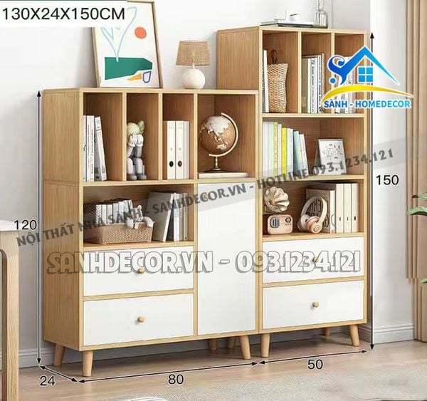  Bộ Tủ Sách Gỗ Nhiều Ngăn Để Đồ Đa Năng - Ts48 