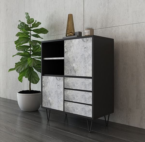  Kệ Tủ Trang Trí Màu Xám Bê Tông - Sttt04 