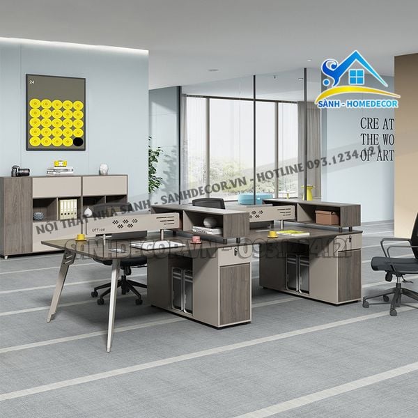  Bàn Cụm Văn Phòng 4 Chỗ Ngồi Mẫu Đẹp - Bvp52 