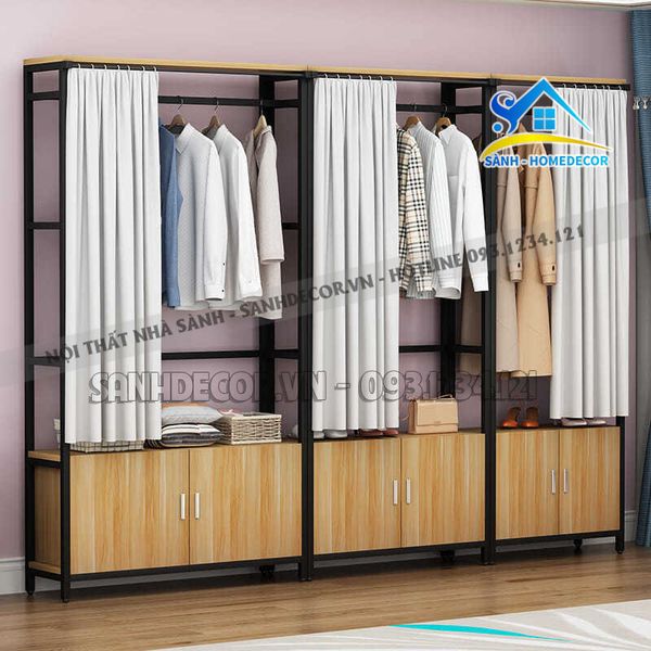  Bộ Kệ Treo Quần Áo Có Ngăn Hiện Đại - Kqa20 